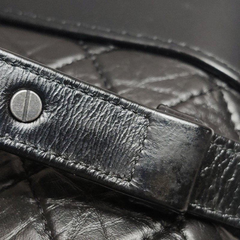 Chanel Gabrielle流浪包小號油蠟皮菱格絎縫雙鍊設計單肩包-10