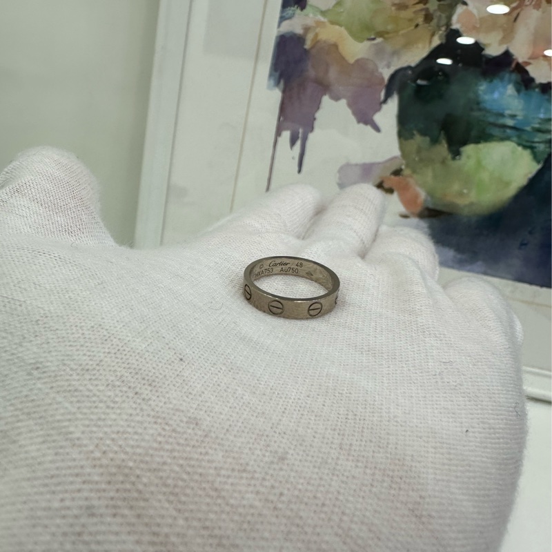 Cartier 卡地亞白金love戒指 48-1