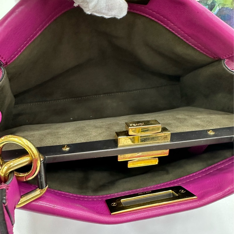 Fendi芬迪 Peekaboo 紫色手提斜背包-6