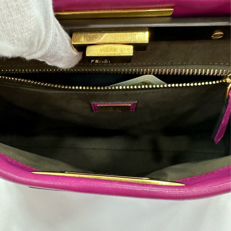 Fendi芬迪 Peekaboo 紫色手提斜背包-7