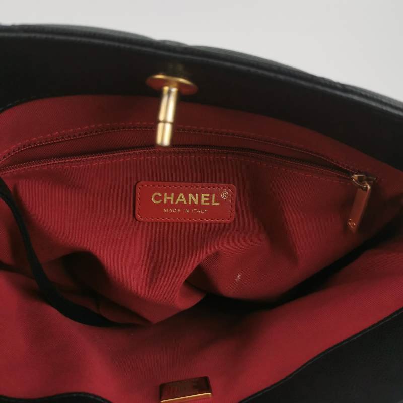 Chanel牛皮純色菱格絎縫雙C扣金幣鏈單肩 包包-7