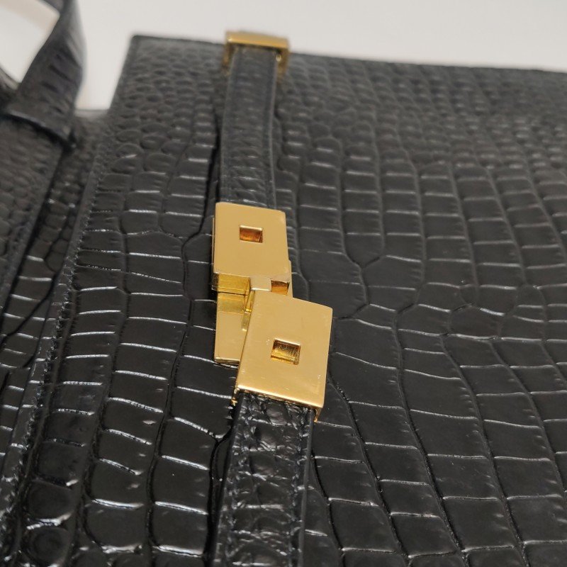 Saint Laurent Manhattan牛皮鱷魚紋肩包-14