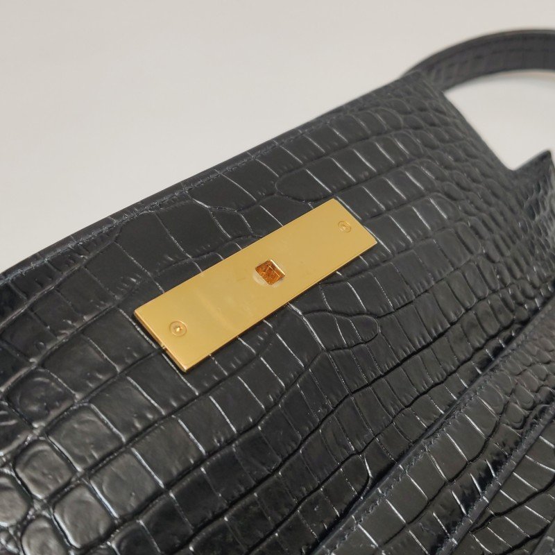 Saint Laurent Manhattan牛皮鱷魚紋肩包-15