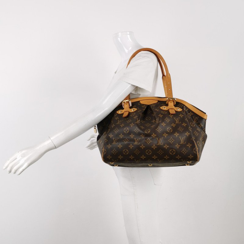 Louis Vuitton (LV)Tivoli大號植革Monogram印花褶襉肩包-1