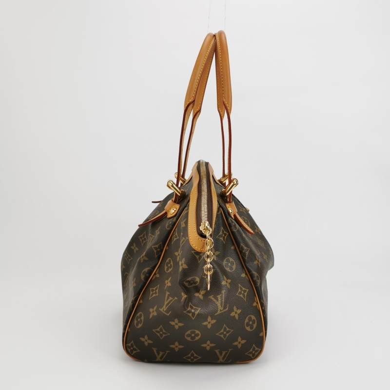 Louis Vuitton (LV)Tivoli大號植革Monogram印花褶襉肩包-3