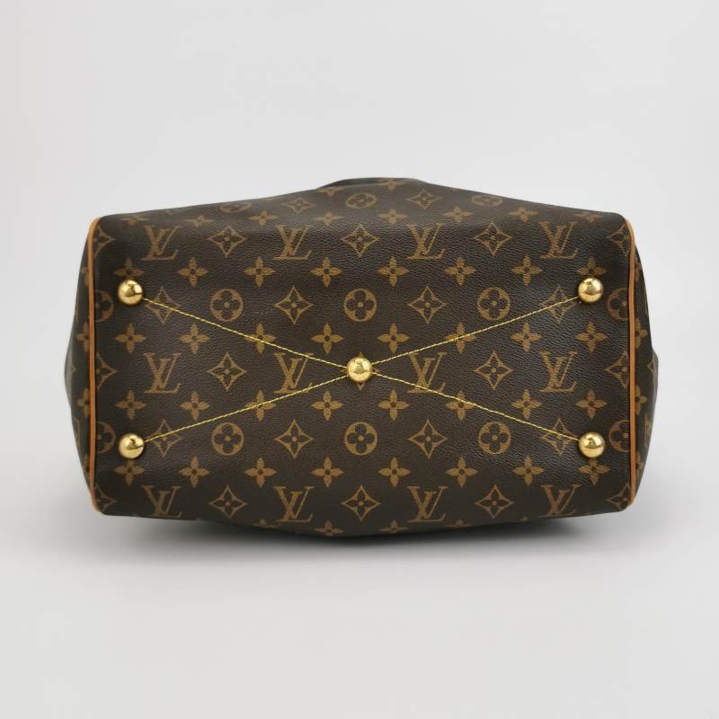 Louis Vuitton (LV)Tivoli大號植革Monogram印花褶襉肩包-5
