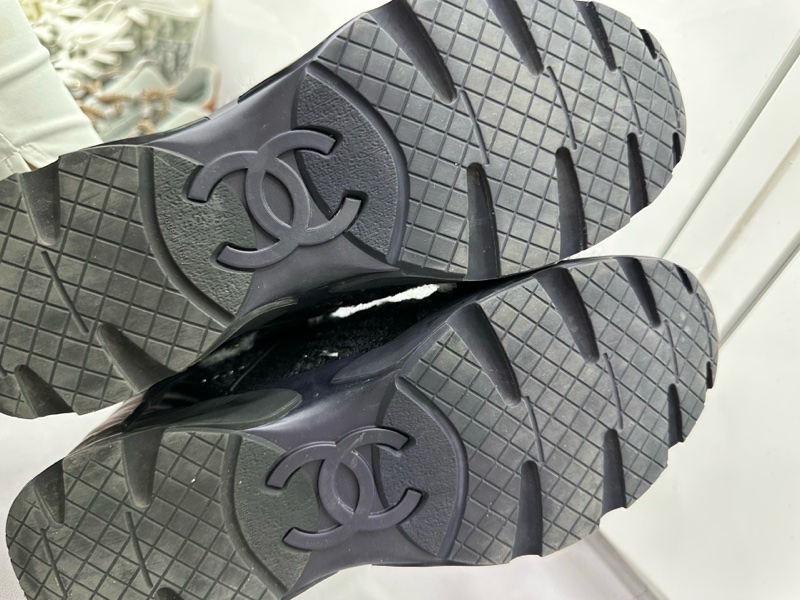 Chanel/香奈兒 黑色編織破壞運動鞋39.5-3