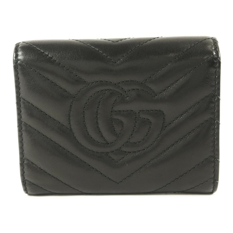 GUCCI 牛皮皮革GG Marmont Wallet金扣錢包-1