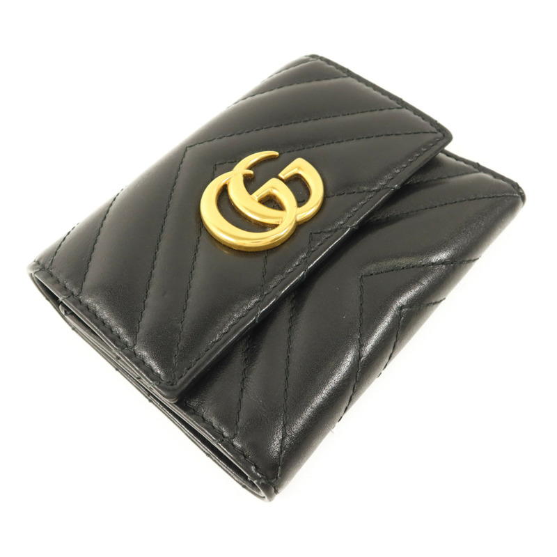 GUCCI 牛皮皮革GG Marmont Wallet金扣錢包-2