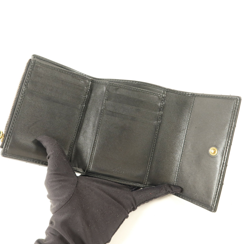 GUCCI 牛皮皮革GG Marmont Wallet金扣錢包-4