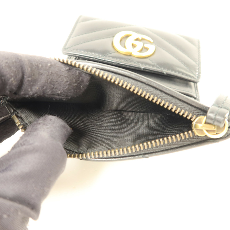 GUCCI 牛皮皮革GG Marmont Wallet金扣錢包-6