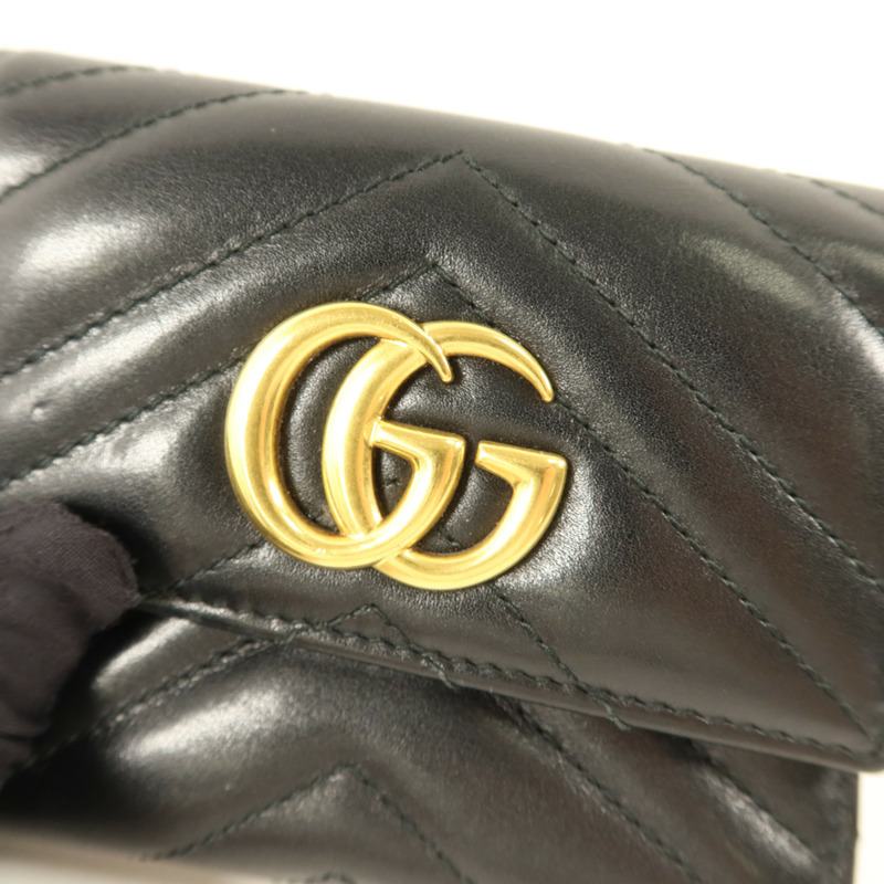 GUCCI 牛皮皮革GG Marmont Wallet金扣錢包-9