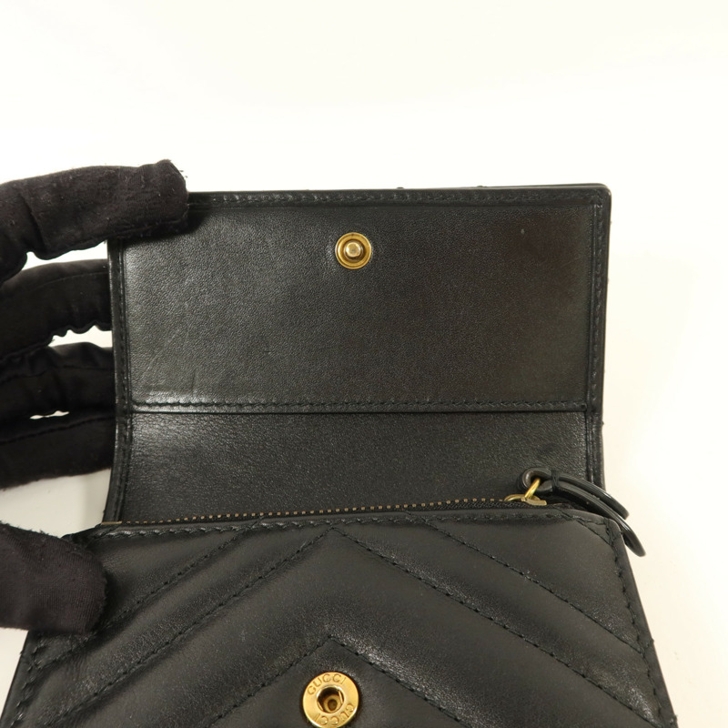GUCCI 牛皮皮革GG Marmont Wallet金扣錢包-10
