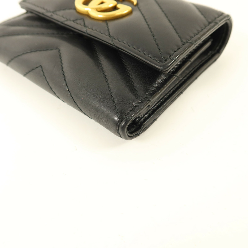GUCCI 牛皮皮革GG Marmont Wallet金扣錢包-11