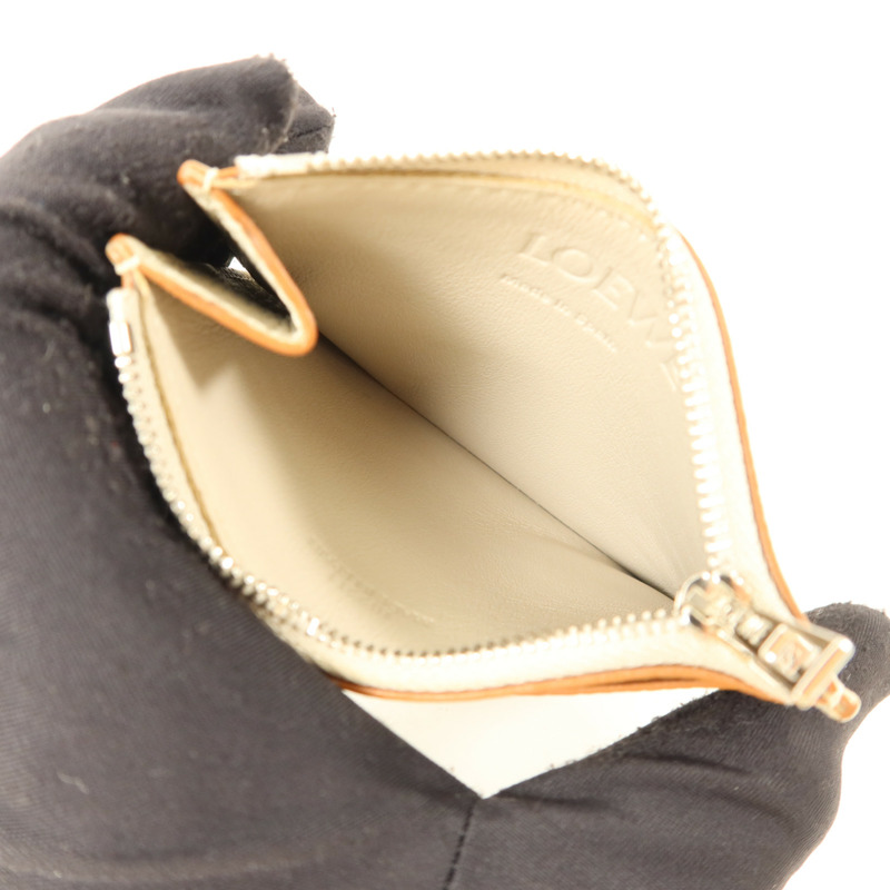 LOEWE 牛皮皮革Anagram Card Holder銀扣卡片套-4