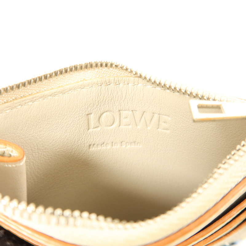 LOEWE 牛皮皮革Anagram Card Holder銀扣卡片套-5