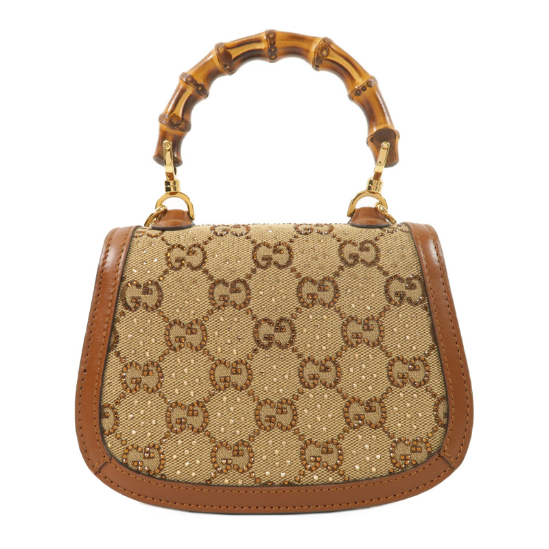 GUCCI 帆布Bamboo 1947 Mini手挽肩背兩用袋-1