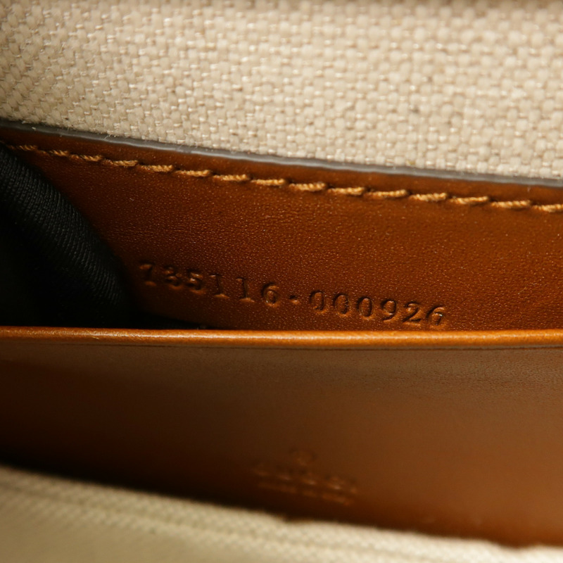 GUCCI 帆布Bamboo 1947 Mini手挽肩背兩用袋-6