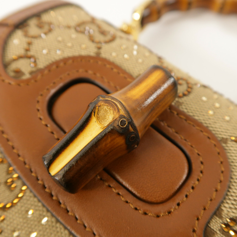 GUCCI 帆布Bamboo 1947 Mini手挽肩背兩用袋-9