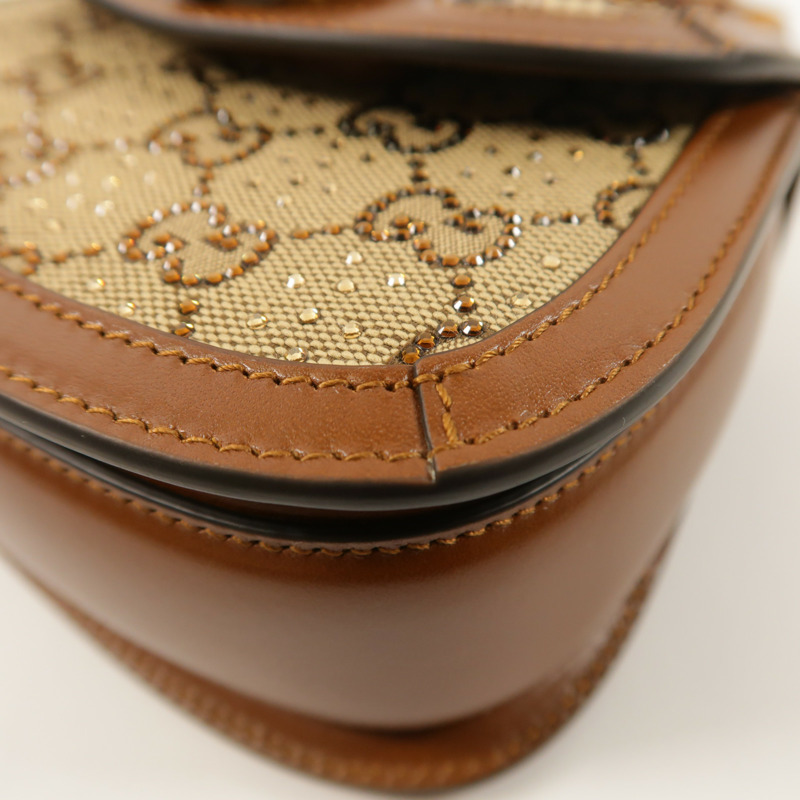 GUCCI 帆布Bamboo 1947 Mini手挽肩背兩用袋-10