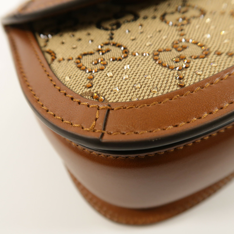 GUCCI 帆布Bamboo 1947 Mini手挽肩背兩用袋-11