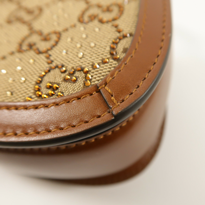 GUCCI 帆布Bamboo 1947 Mini手挽肩背兩用袋-12