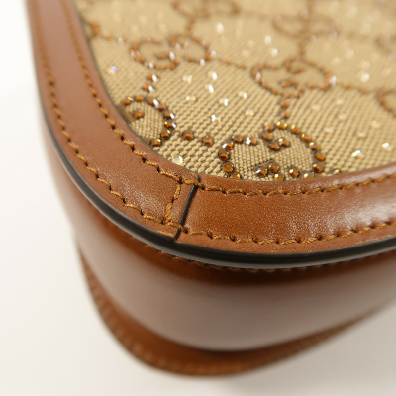 GUCCI 帆布Bamboo 1947 Mini手挽肩背兩用袋-13