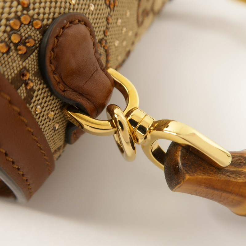 GUCCI 帆布Bamboo 1947 Mini手挽肩背兩用袋-15