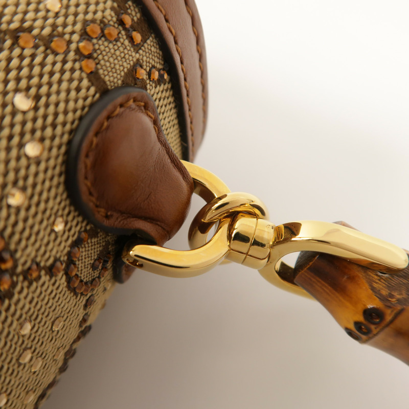 GUCCI 帆布Bamboo 1947 Mini手挽肩背兩用袋-16