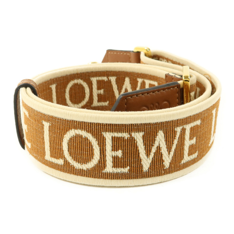 LOEWE 帆布/牛皮皮革Shoulder Strap肩帶-3
