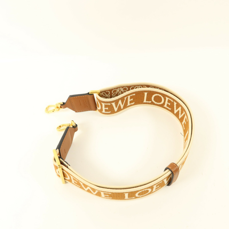 LOEWE 帆布/牛皮皮革Shoulder Strap肩帶-4