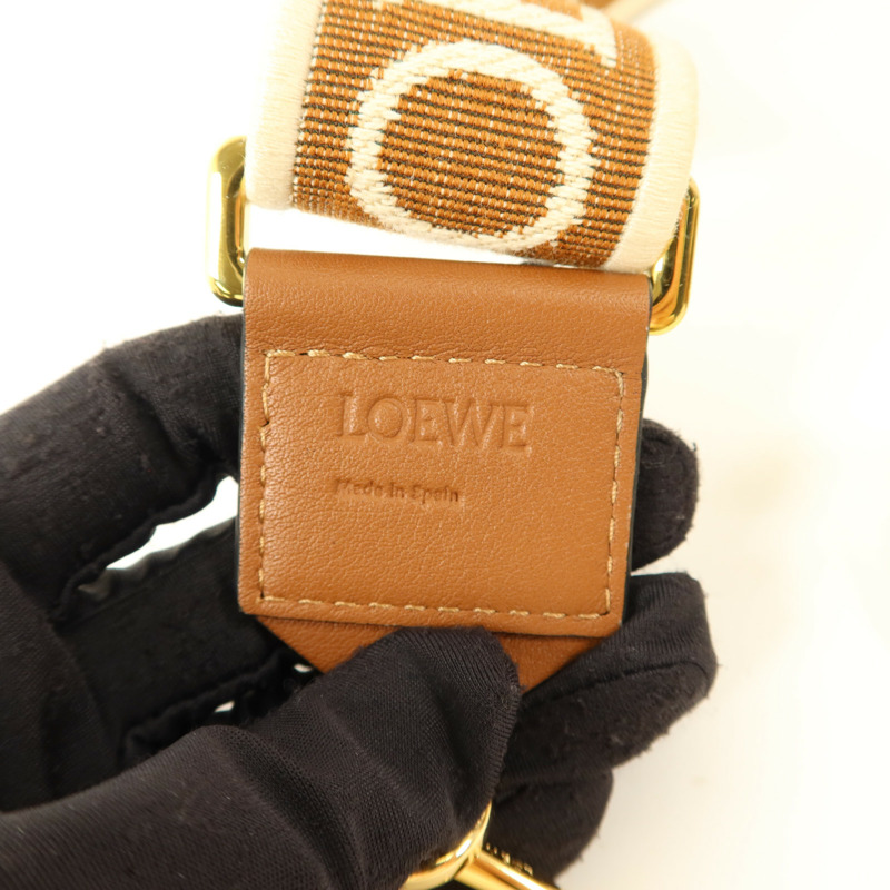 LOEWE 帆布/牛皮皮革Shoulder Strap肩帶-5