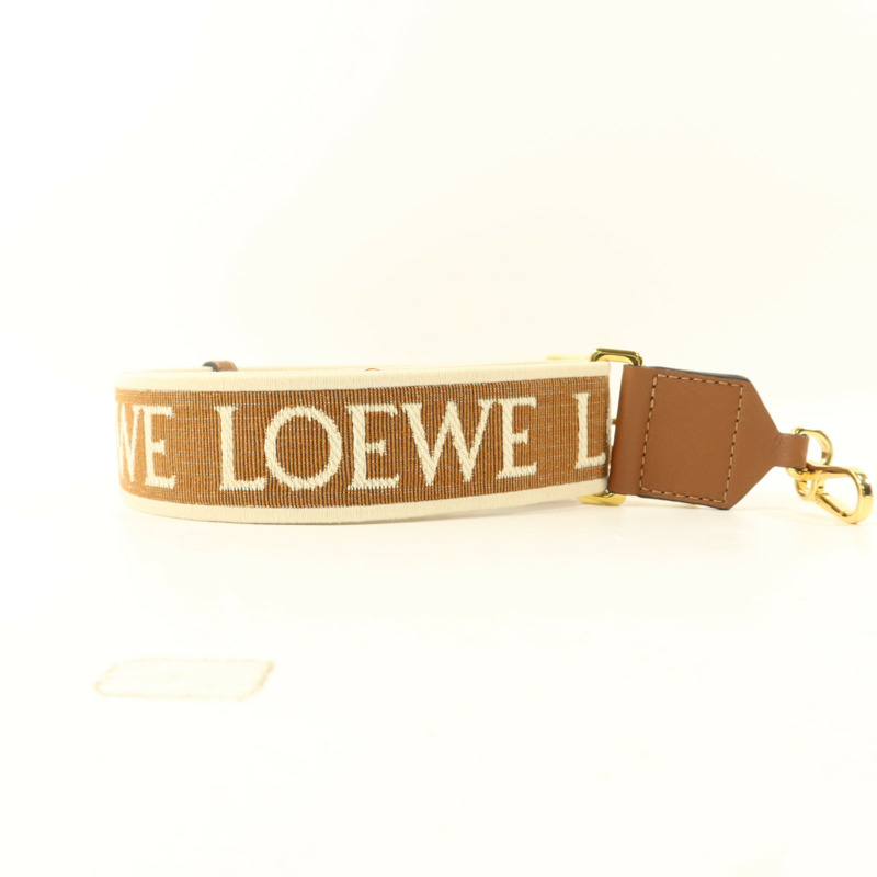 LOEWE 帆布/牛皮皮革Shoulder Strap肩帶-9