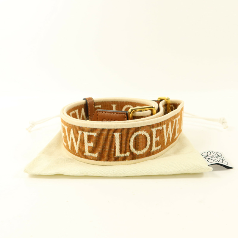 LOEWE 帆布/牛皮皮革Shoulder Strap肩帶-10