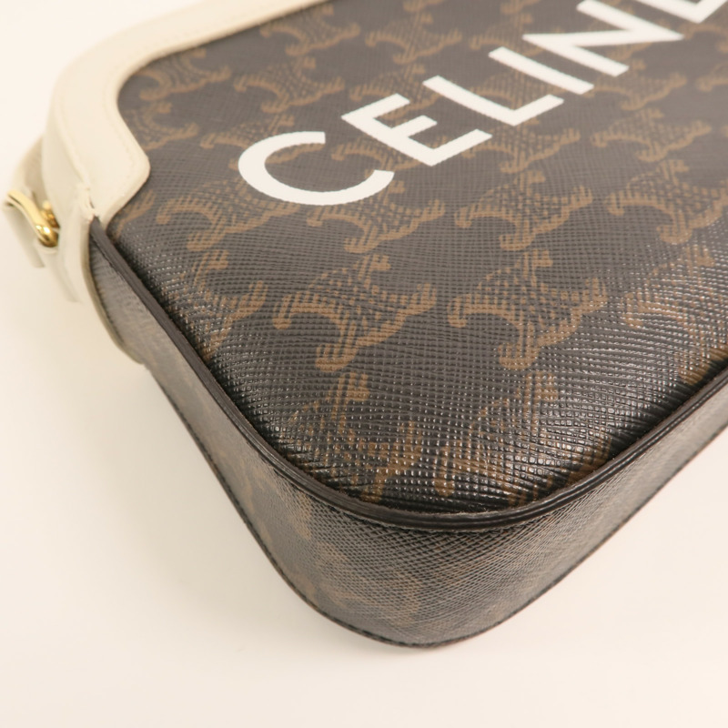 CELINE 塗層帆布Camera Bag金扣肩背袋-9