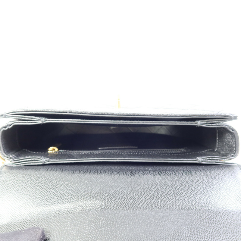 CHANEL 牛皮皮革Half Moon Flap Messenger Bag金扣鏈帶肩背袋-4