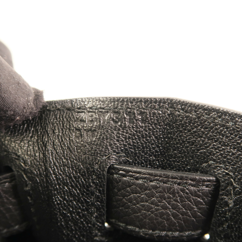 HERMES Togo皮革Kelly 28銀扣手挽肩背兩用袋Noir-6