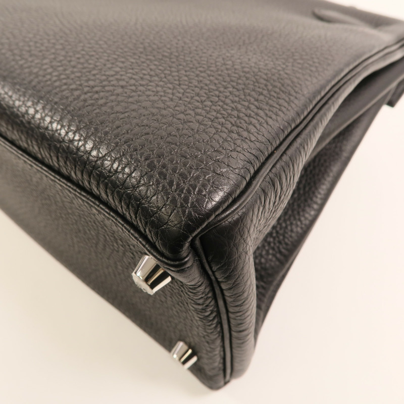 HERMES Togo皮革Kelly 28銀扣手挽肩背兩用袋Noir-12