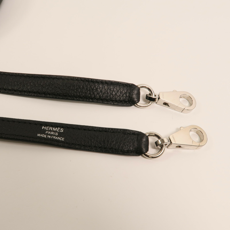 HERMES Togo皮革Kelly 28銀扣手挽肩背兩用袋Noir-14