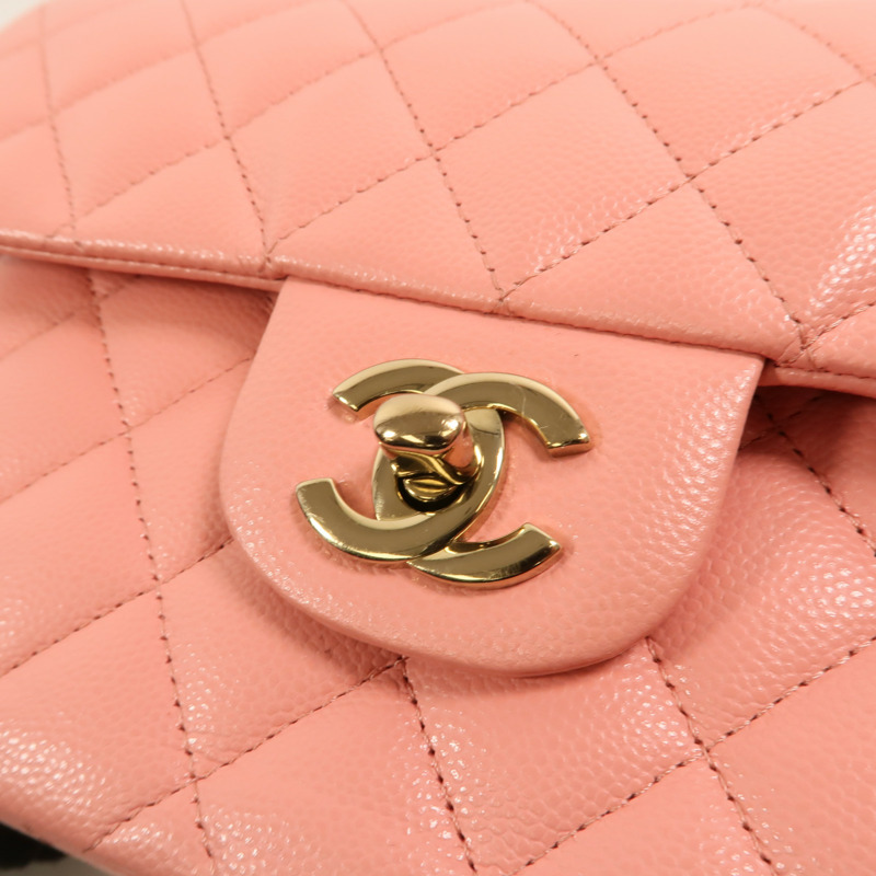 CHANEL 牛皮皮革Classic 25金扣鏈帶肩背袋-9