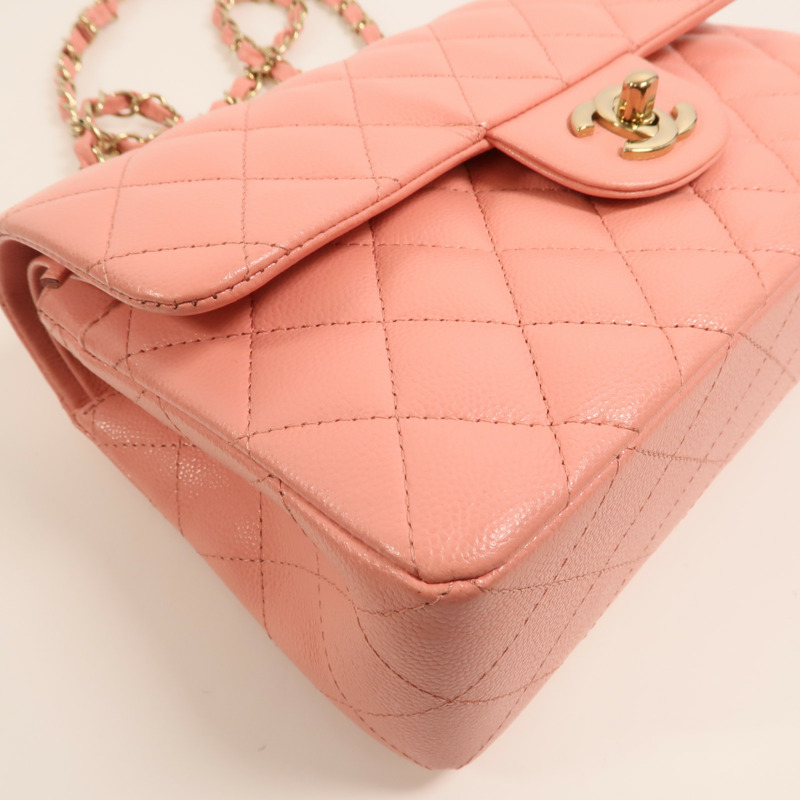 CHANEL 牛皮皮革Classic 25金扣鏈帶肩背袋-12