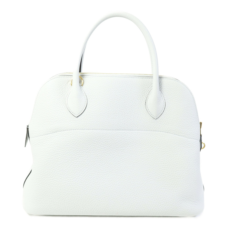 HERMES Togo皮革Bolide 31金扣手挽肩背兩用袋Blue Glacier-1