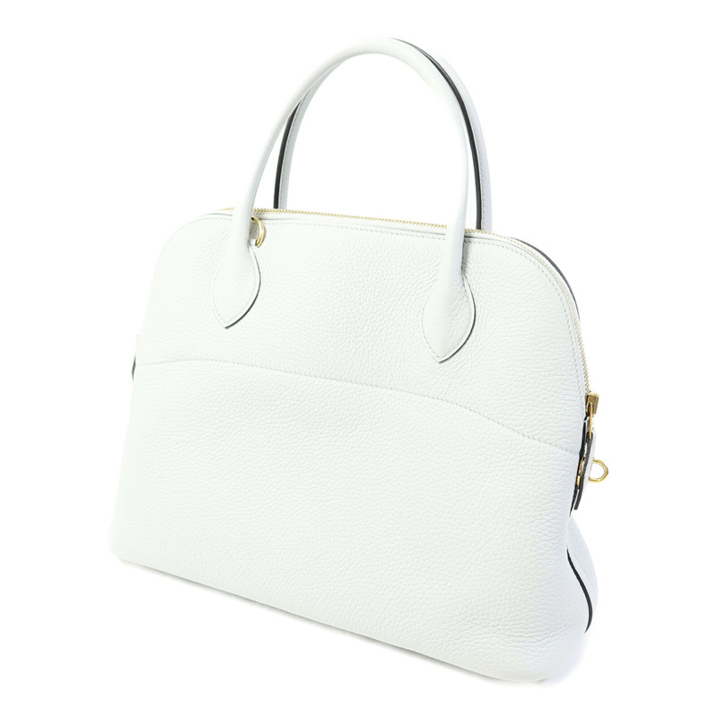 HERMES Togo皮革Bolide 31金扣手挽肩背兩用袋Blue Glacier-2