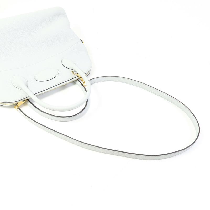 HERMES Togo皮革Bolide 31金扣手挽肩背兩用袋Blue Glacier-11