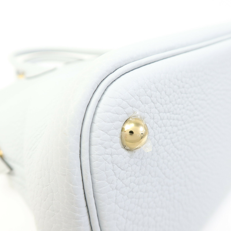 HERMES Togo皮革Bolide 31金扣手挽肩背兩用袋Blue Glacier-15