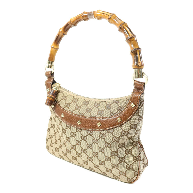 GUCCI GG帆布Bamboo Hand Bag手挽袋-1