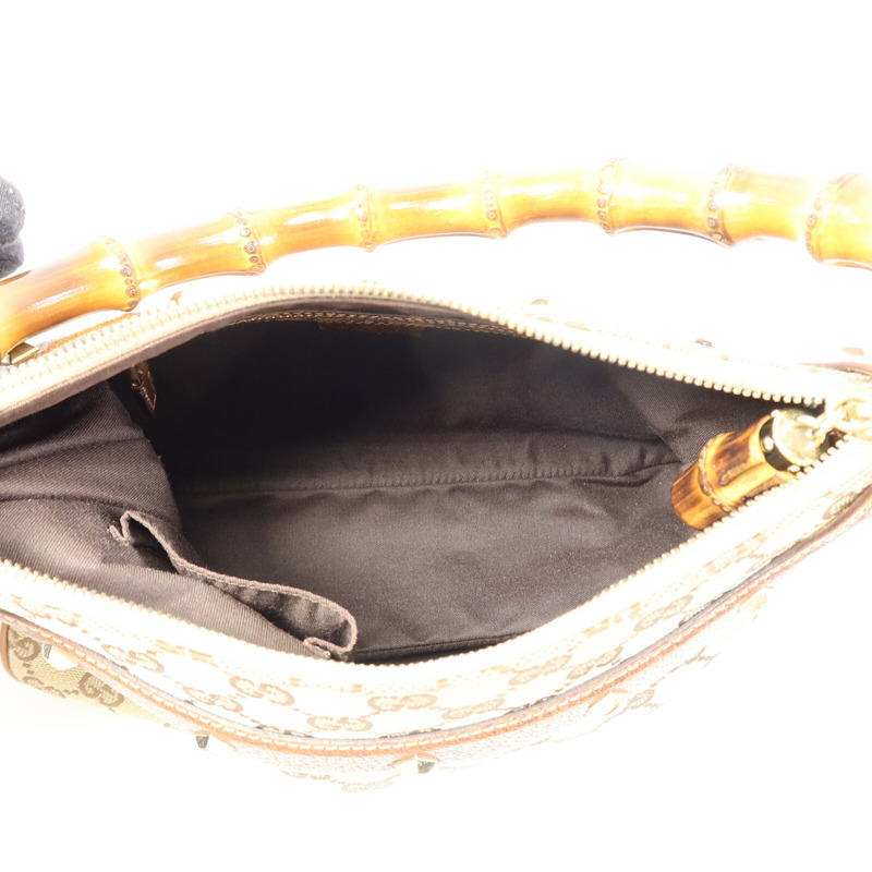 GUCCI GG帆布Bamboo Hand Bag手挽袋-4