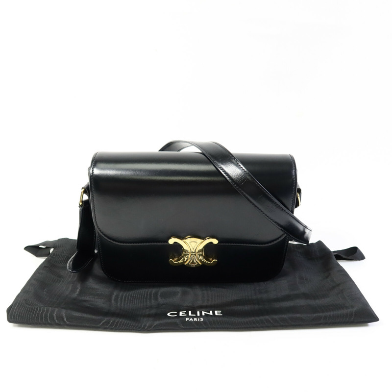 CELINE 牛皮皮革Triomphe Box肩背袋-9