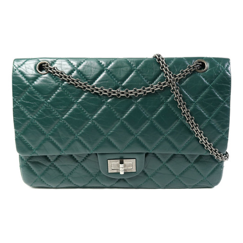 CHANEL 牛皮皮革2.55 Jumbo 鏈帶肩背袋