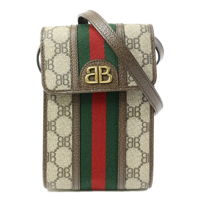 BALENCIAGA 塗層帆布GuccixBalenciaga Shoulder Bag肩背袋-0